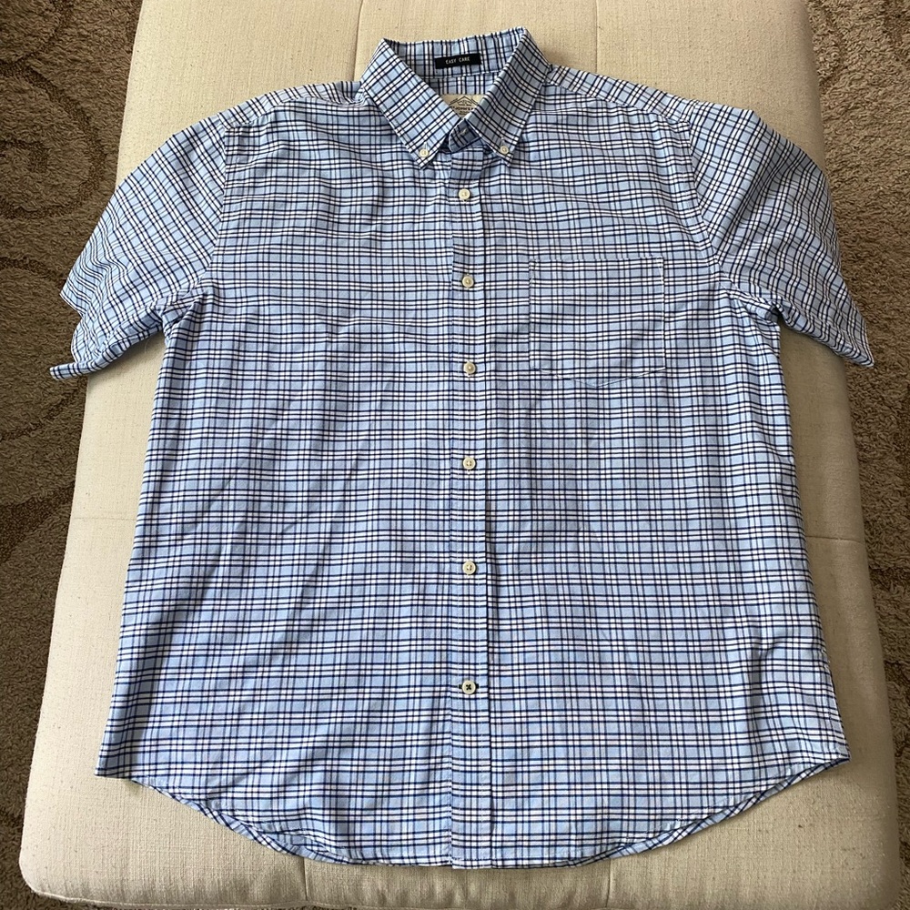 St. John's Bay Blue Plaid Casual Shirt